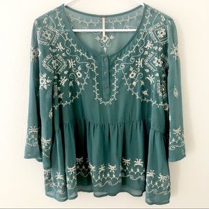 Free People Mesh Boho Top